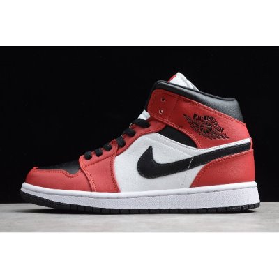 Nike Air Jordan 1 Mid Siyah / Kırmızı Basketbol Ayakkabısı Türkiye - HH76MVG0